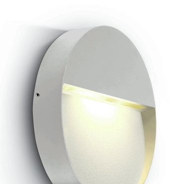 ONE Light Round Indoor/Outdoor Wall Dark Lights - buiten wandverlichting - Ø 21,2 x 3,6 cm - 9W LED incl. - IP54 - wit