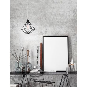 Nova Luce Pietra - hanglamp - Ø 20 x 120 cm - zwart