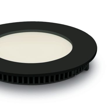 ONE Light Round Recessed Panels - inbouwspot - Ø 120 mm, Ø 108 mm inbouwmaat - 8W LED incl. - IP40 - zwart - witte lichtkleur