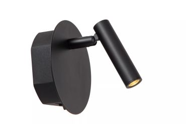 Lucide Jolijn wandlamp - oplaadbaar via USB-kabel - Ø 10,2 x 9 cm - 2W led incl. - zwart