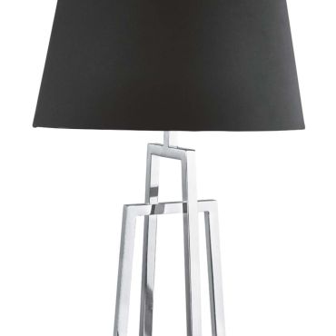Searchlight York - tafellamp - Ø 36 x 59,5 cm - mat zwart en chroom