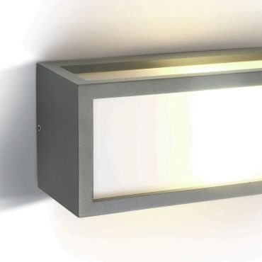 ONE Light Outdoor E27 Square - buiten wandverlichting - 25 x 10 x 11 cm - IP54 - grijs