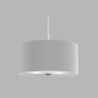 Searchlight Drum Pleat - hanglamp - Ø 40 x 108 cm - zilver