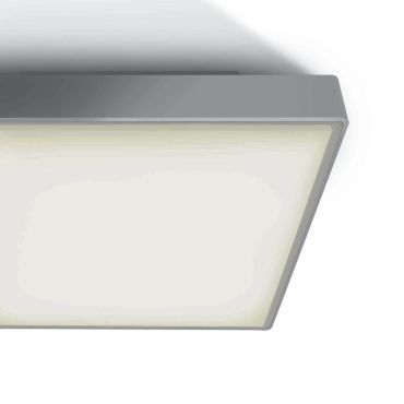 ONE Light E27 Plafo Outdoor Square - buiten plafondverlichting - 22,1 x 22,1 x 9,3 cm - IP65 - grijs