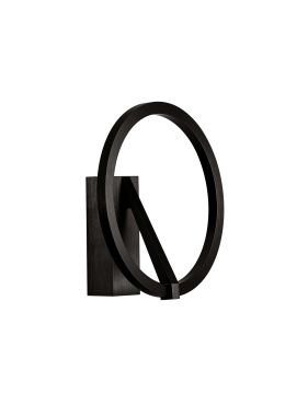 Nova Luce Tilia - wandlamp - Ø 22 x 10 cm - 10W LED incl. - zandzwart