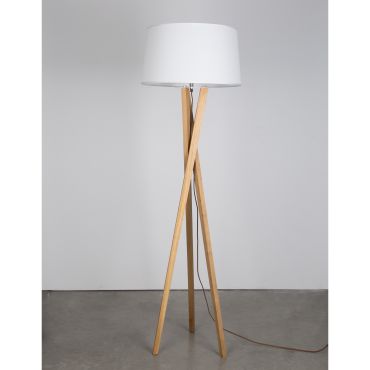 Nova Luce Salino - staanlamp - Ø 50 x 160 cm - lichtbruin en wit
