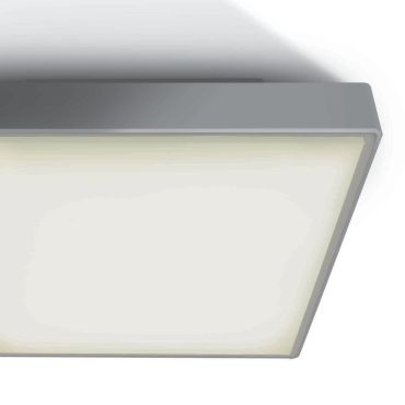 ONE Light LED Plafo Outdoor Square - buiten plafondverlichting - 29,5 x 29,5 x 8 cm - 24W LED incl. - IP65 - grijs