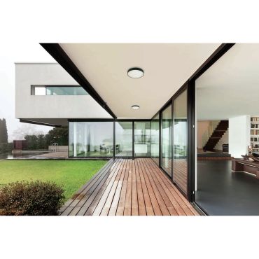 ONE Light E27 Plafo Outdoor - buiten plafondverlichting - Ø 30 x 9,3 cm - IP65 - zwart