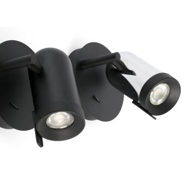 Faro Orleans - wandverlichting met schakelaar - 12 x 17 x 13 cm - mat zwart