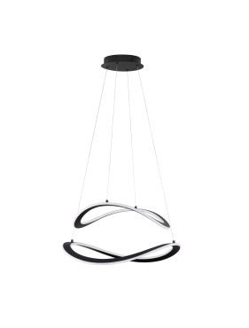 Nova Luce Celestia - hanglamp -  Ø 60 x 120 cm - 87W dimbare LED incl. - zwart