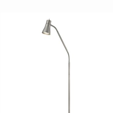 Searchlight Fusion - staanlamp - 167 cm - satijn zilver