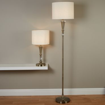 Searchlight Oscar - staanlamp - 165 cm - antiek messing