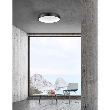 Nova Luce Albi - plafondverlichting - Ø 61 x 8,5 cm - 50W dimbare LED incl. - zwart