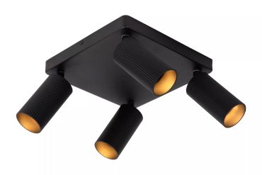 Lucide Clubs - opbouwspot - 24 x 24 x 14,9 cm - zwart