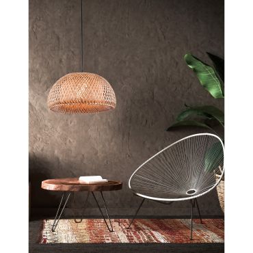Nova Luce Scarlet - hanglamp - Ø 39 x 120 cm - bruin en zwart