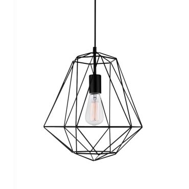 Nova Luce Pietra - hanglamp - Ø 35 x 120 cm - zwart