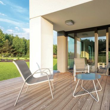 ONE Light Outdoor Plafo - buiten plafondverlichting - 30 x 30 x 9,5 cm - IP54 - grijs