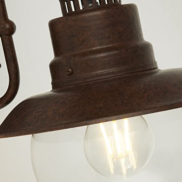 Searchlight Station - buiten wandverlichting - 21,5 x 27 cm - IP44 - verroest bruin