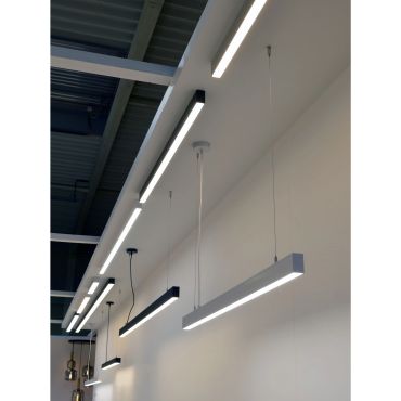 Lichtkoning Slim Line - hanglamp - 5,5 x 3,3 cm profiel - 19,2W LED per meter - alu