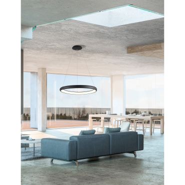 Nova Luce Albi - hanglamp - Ø 61 x 120 cm - 50W dimbare LED incl. - zwart