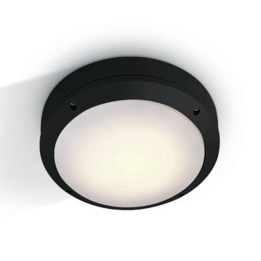 ONE Light Round E27 Outdoor - buiten plafond/wandverlichting - Ø 26,5 x 8,8 cm - IP54 - zwart