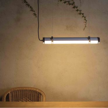 Faro Scuba - hanglamp - 60 x 7 cm - 20W LED incl. - IP66 - chroom