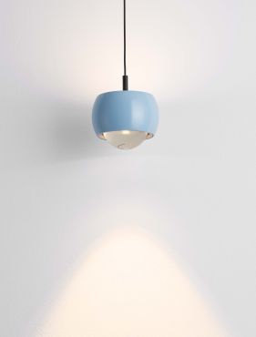 Nova Luce Conga - hanglamp - Ø 9,6 x 140 cm - 13W LED incl. - lichtblauw