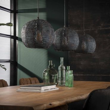 Vico Armor - hanglamp - 128 x 30 x 150 cm - zwart bruin
