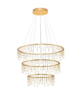 Nova Luce Stellar - hanglamp - Ø 80 x 200 cm - 72W dimbare LED incl. - goud