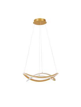 Nova Luce Celestia - hanglamp -  Ø 60 x 120 cm - 87W dimbare LED incl. - messing goud