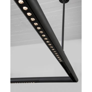 Nova Luce Q-Connector - hoekverbinder voor oppervlak of pendel magnetisch profiel - 29 x 4,4 x 3,9 cm - zandzwart
