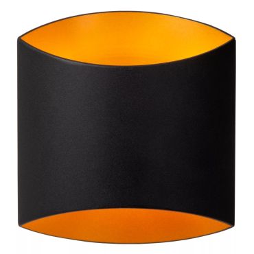 Lucide Diletta - wandverlichting - 16 x 8 x 18 cm - zwart/goud