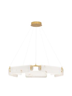 Nova Luce Aider - hanglamp - Ø 93 x 130 cm - 45W dimbare LED incl. - messing goud