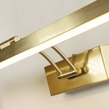 Searchlight Rhodes - wandverlichting - 61 x 18 cm - 14W LED incl. - satijn messing
