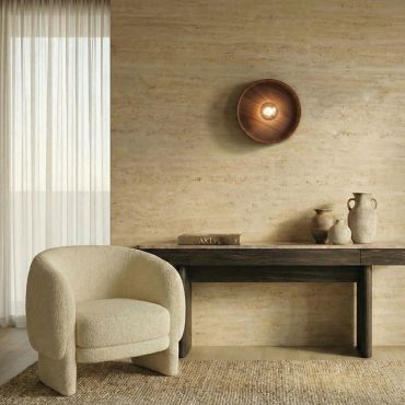 VK Lighting Halo - wandlamp - Ø 30 x 14 x 8 cm - walnoot
