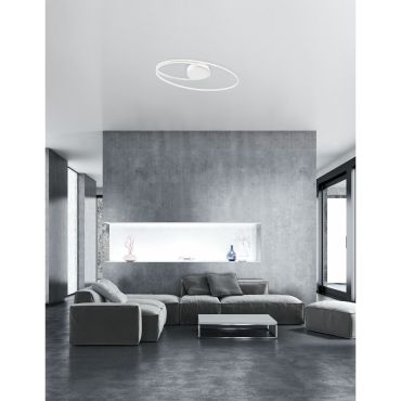 Nova Luce Viareggio - plafondverlichting - 60 x 35 x 15 cm - 28W LED incl. - wit