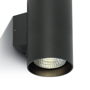 ONE Light Outdoor Wall Cylinders High Power - buiten wandverlichting - 14 x 18 x 30 cm - 2 x 20W dimbare LED incl. - IP65 - antraciet - witte lichtkleur