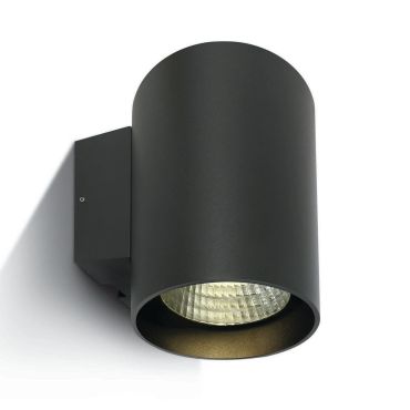 ONE Light Outdoor Wall Cylinders High Power - buiten wandverlichting - 14 x 18 x 18,5 cm - 20W dimbare LED incl. - IP65 - antraciet - warm witte lichtkleur