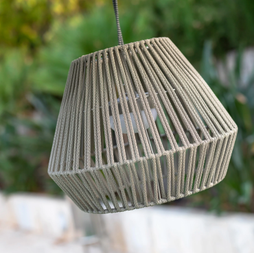 New Garden Conta - buiten hanglamp met oplaadbare lichtbron en afstandsbediening - 9W LED incl. - Ø 40 x 300 cm - IP54 - grijs