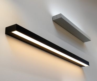 Lichtkoning Wall Line - wandlamp - 3,3 x 7 cm profiel - 19,2W LED per meter - zwart - IP20