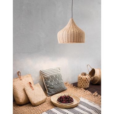 Nova Luce Mia - hanglamp - Ø 38,5 x 250 cm - bruin en zwart