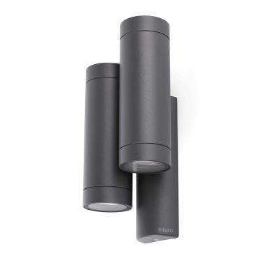 Faro Steps - wandverlichting - 14 x 10 x 27 cm - IP44 - donkergrijs