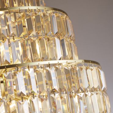 Searchlight Empire - luster - Ø 60 x 297 cm - satijn messing en champagne