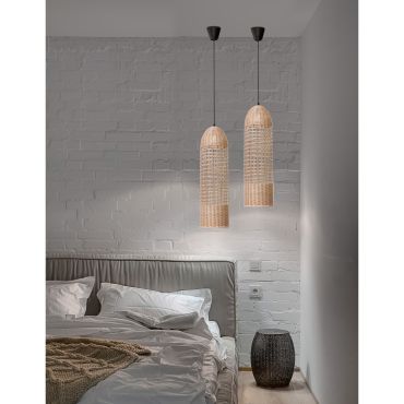 Nova Luce Mia - hanglamp - Ø 20 x 250 cm - bruin en zwart