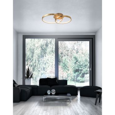 Nova Luce Leon - plafondverlichting - 64 x 45 x 14 cm - 44W LED incl. - bladgoud