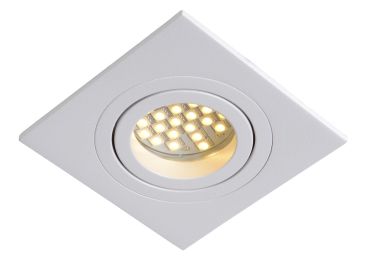 Lucide Tube II Square - inbouwspot - Ø 92 mm, 82 mm inbouwmaat - wit