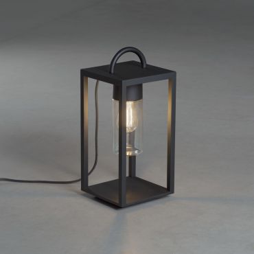 Konstsmide Bologna - tafellamp met stekker - 20 x 45,5 x 20 cm - IP44 - zwart