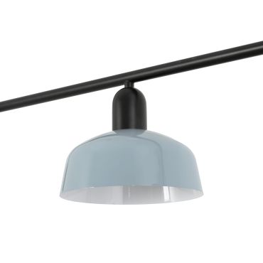 Faro Tatawin S - hanglamp - 100 x 18,4 x 210 cm - satijnzwart en glanzend grijsblauw