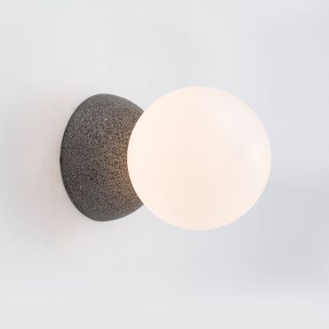 Nova Luce Zero - wandverlichting - 10 x 14 x 10 cm - grijs en opaal