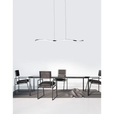 Nova Luce Cesena - hanglamp - 105 x 8,5 x 120 cm - 42W LED incl. - chroom